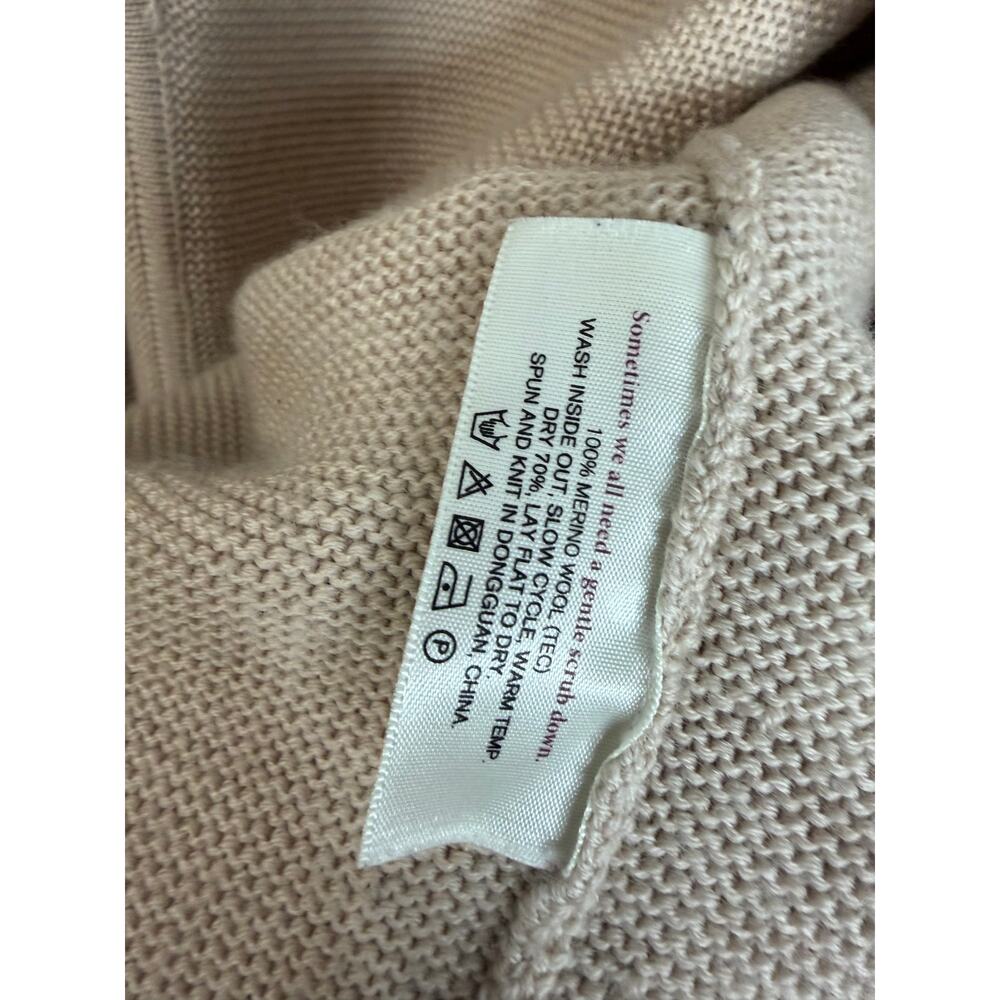 M.M.Lafleur The Morandi Sweater Merino Wool Cardigan Belted Almond M/L - Picture 9 of 13